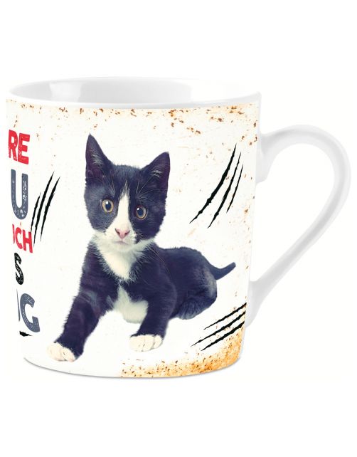 Plenty Gifts Mok Black White Cat - Cadeau - per stuk