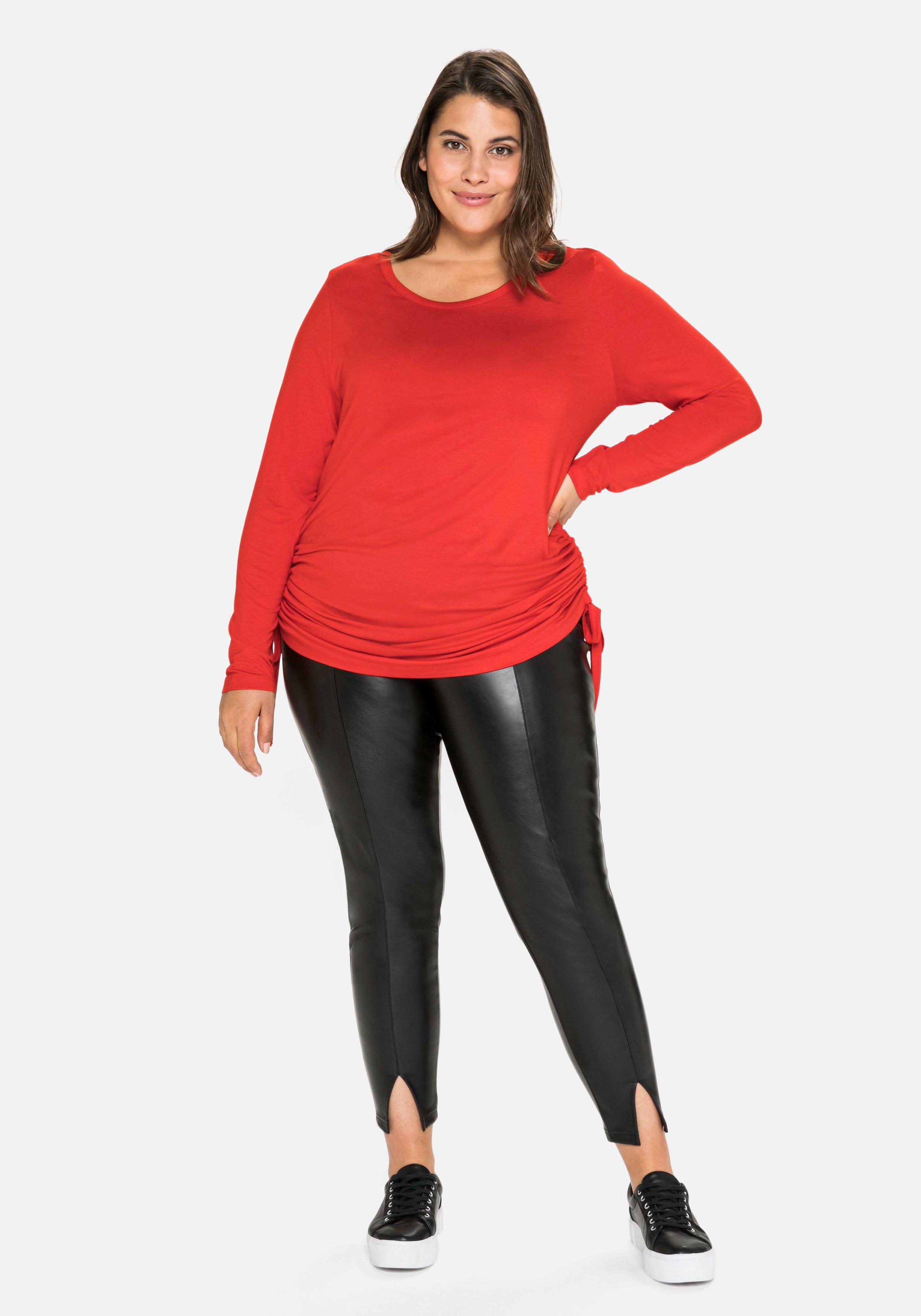 Longshirt mit Raffungen am Saum, aus Jersey