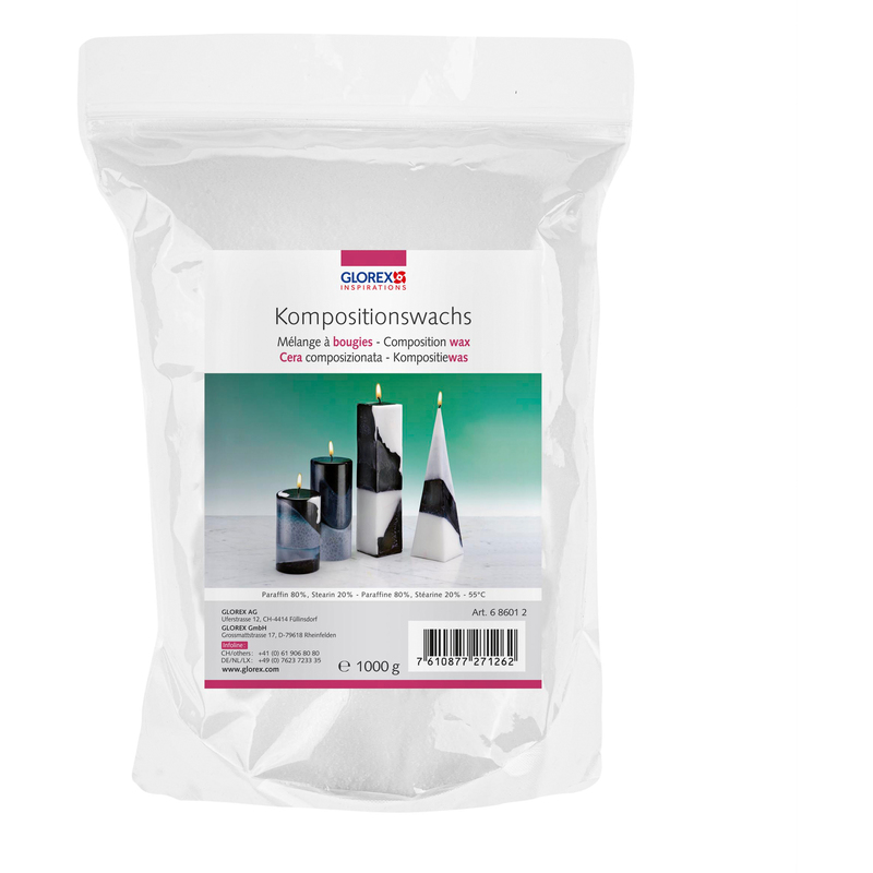 Glorex Kompositionswachs, Wachsmischung 1000g, weiss