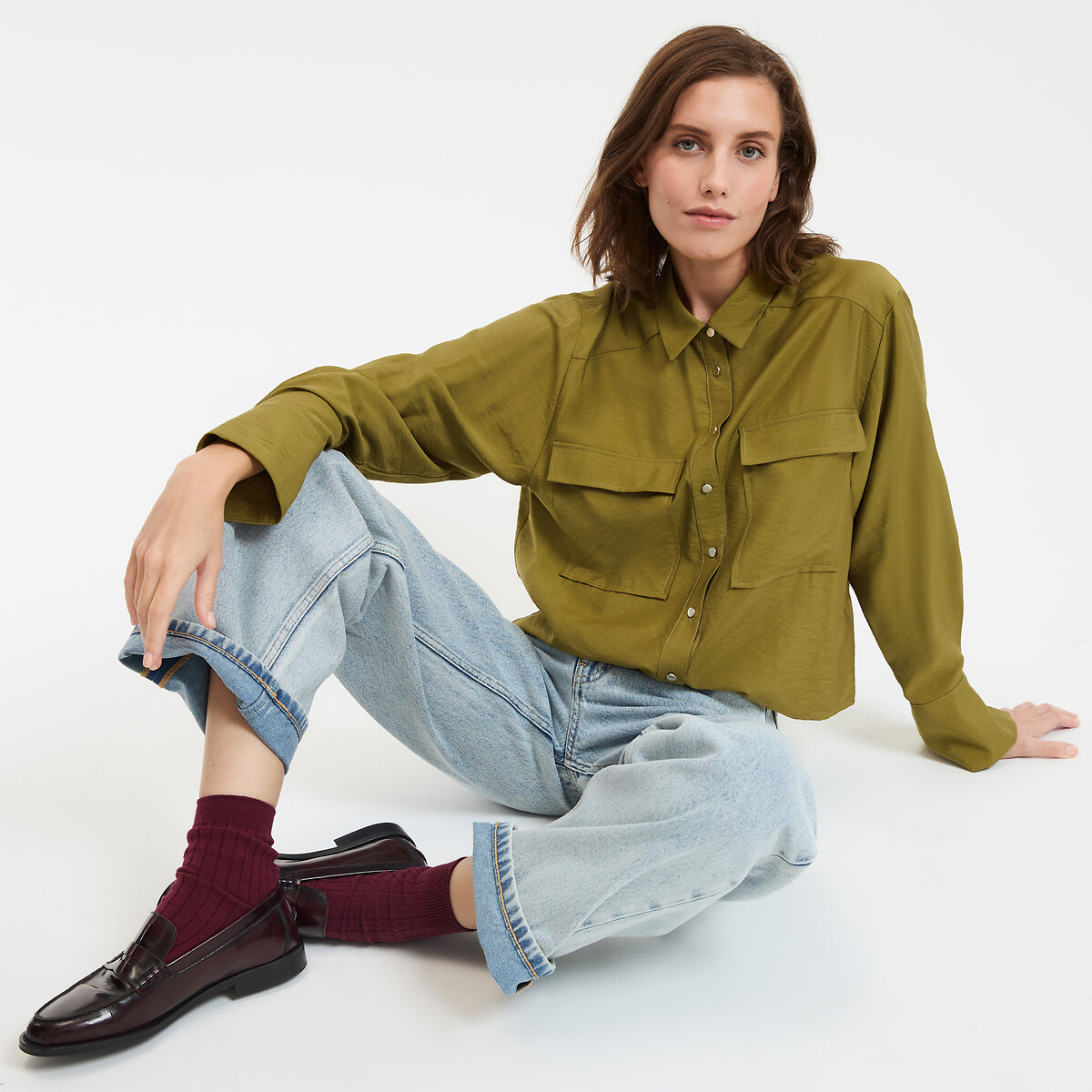 COLEÇÃO LA REDOUTE<br>Camisa curta e folgada, mangas compridas