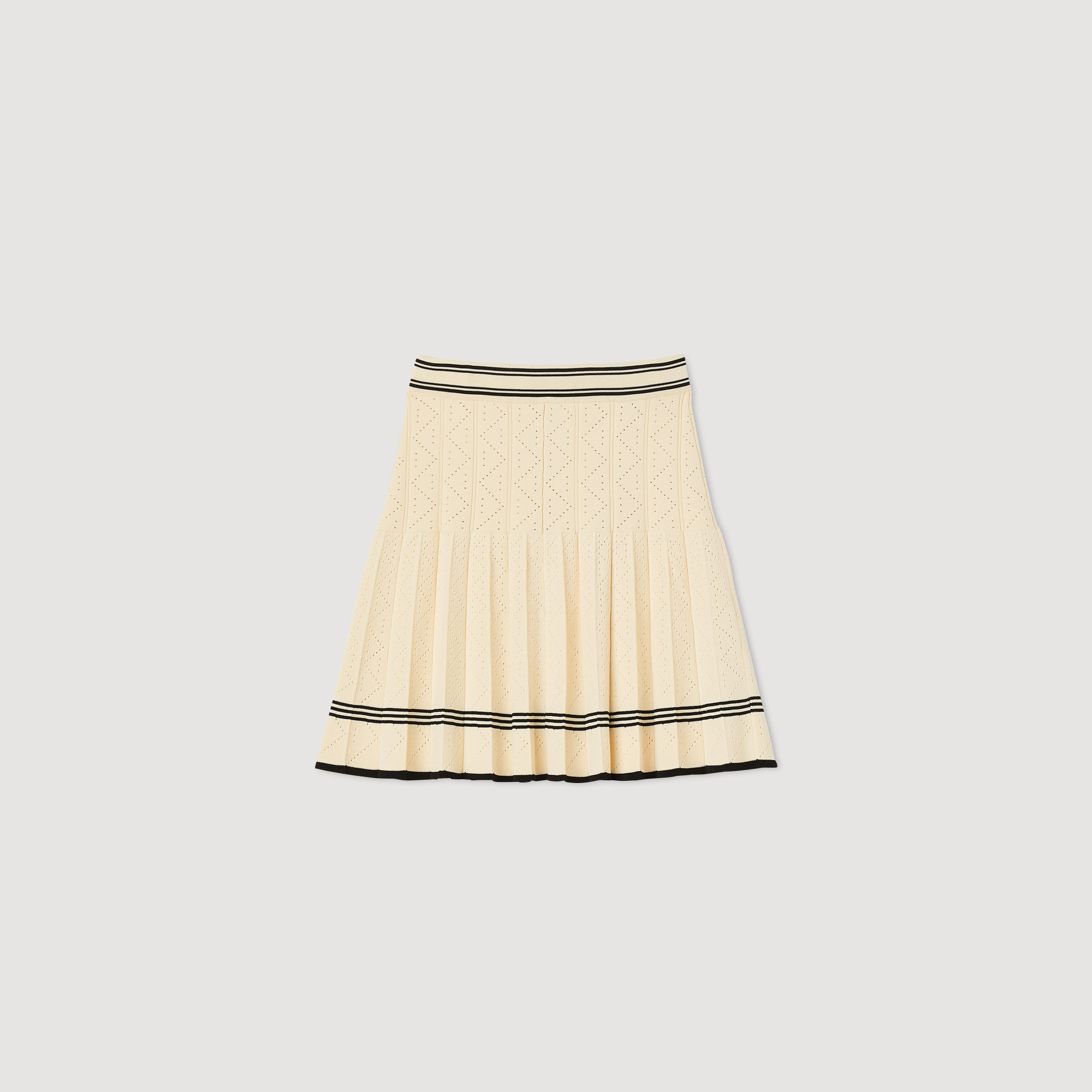 Jupe courte plissee en maille