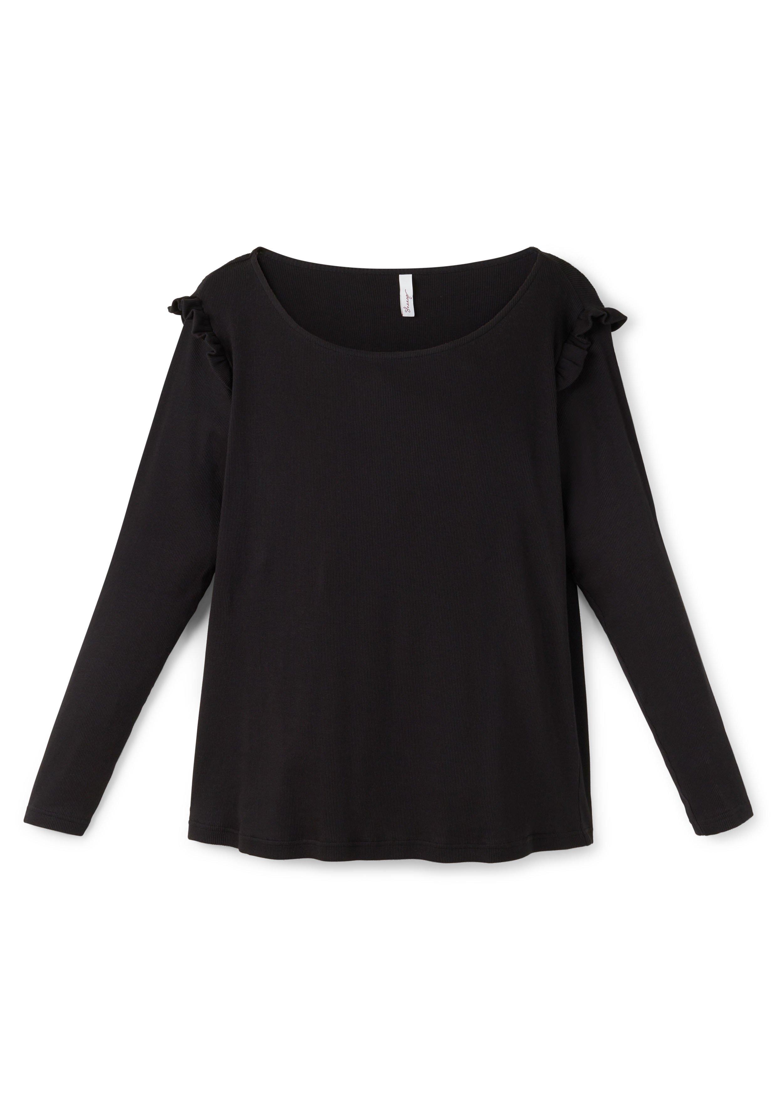 Langarmshirt mit Rüschen an der Schulter