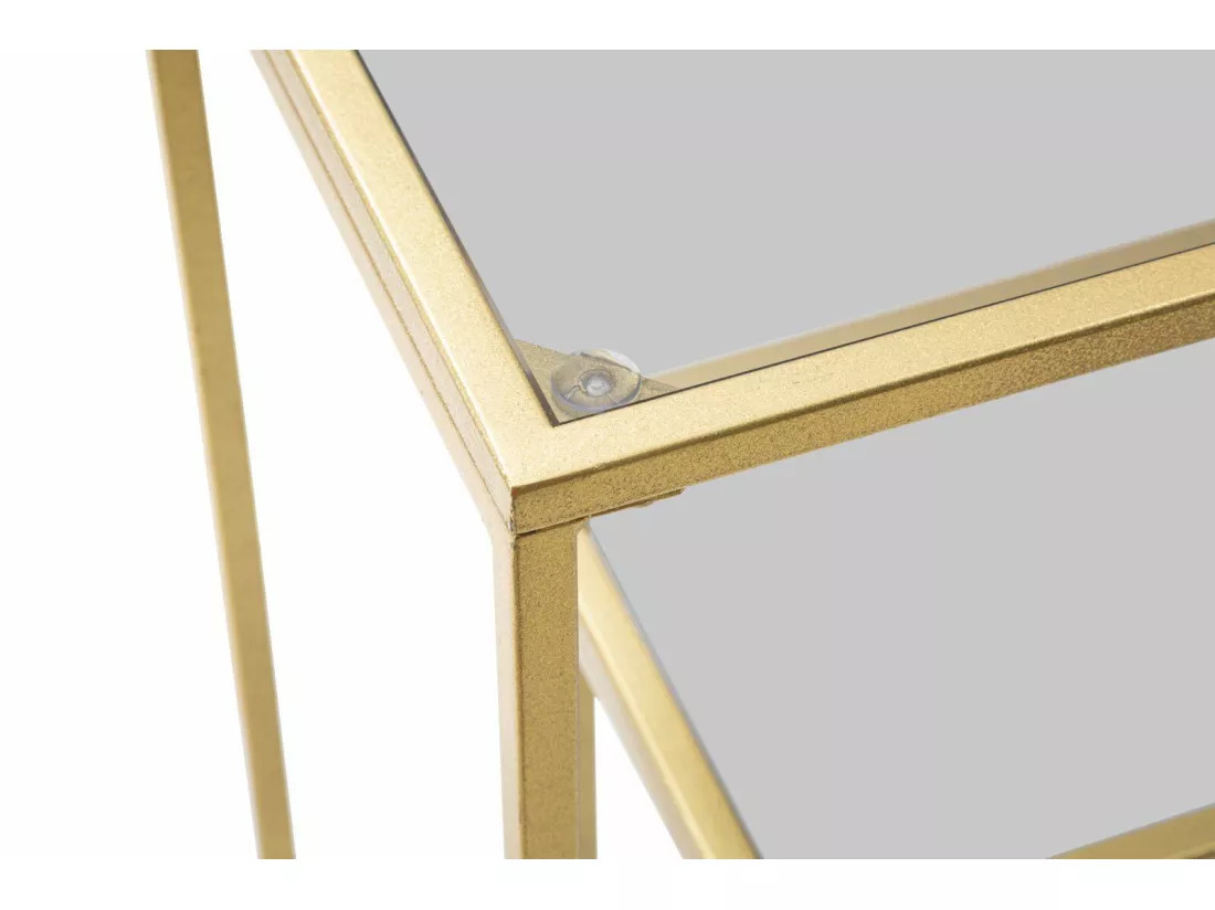 Console Jackson, Table polyvalente, Armoire de rangement, Bureau du couloir, 100x35 h80 cm, Or