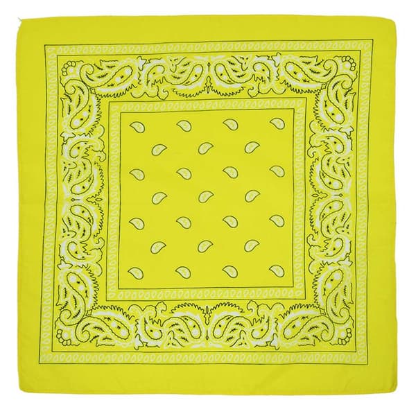 Bandana skjerf sjal snus klut paisley mønster gul