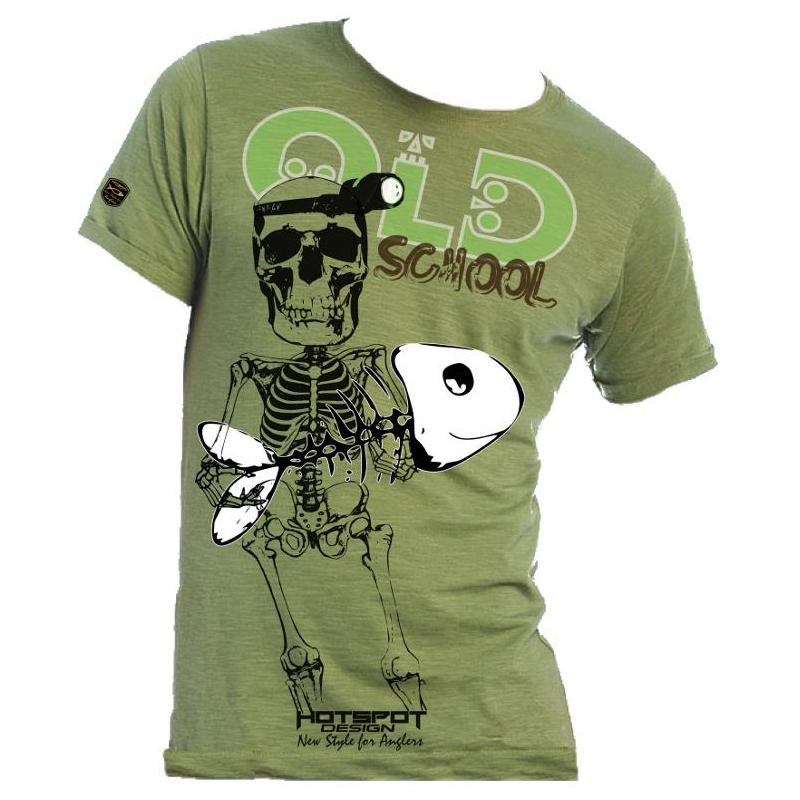Tee Shirt Manches Courtes Homme Hot Spot Design Old School - Vert