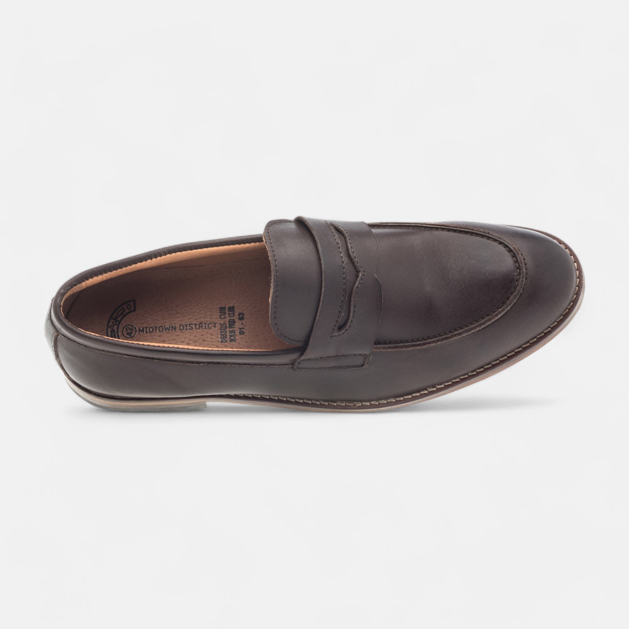 Mocassins Homme en cuir marron