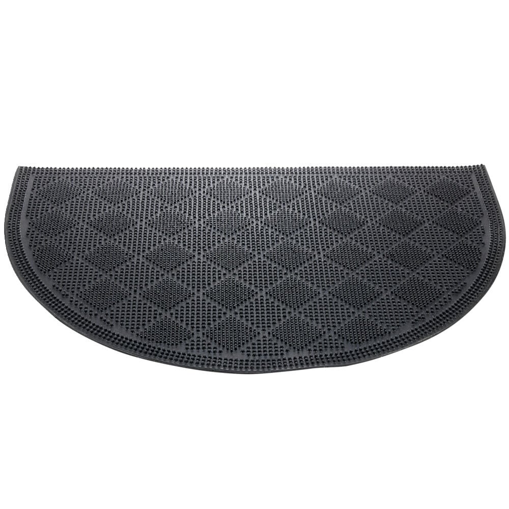 Tapis d'entrée demi-lune caoutchouc noir 40x60cm
