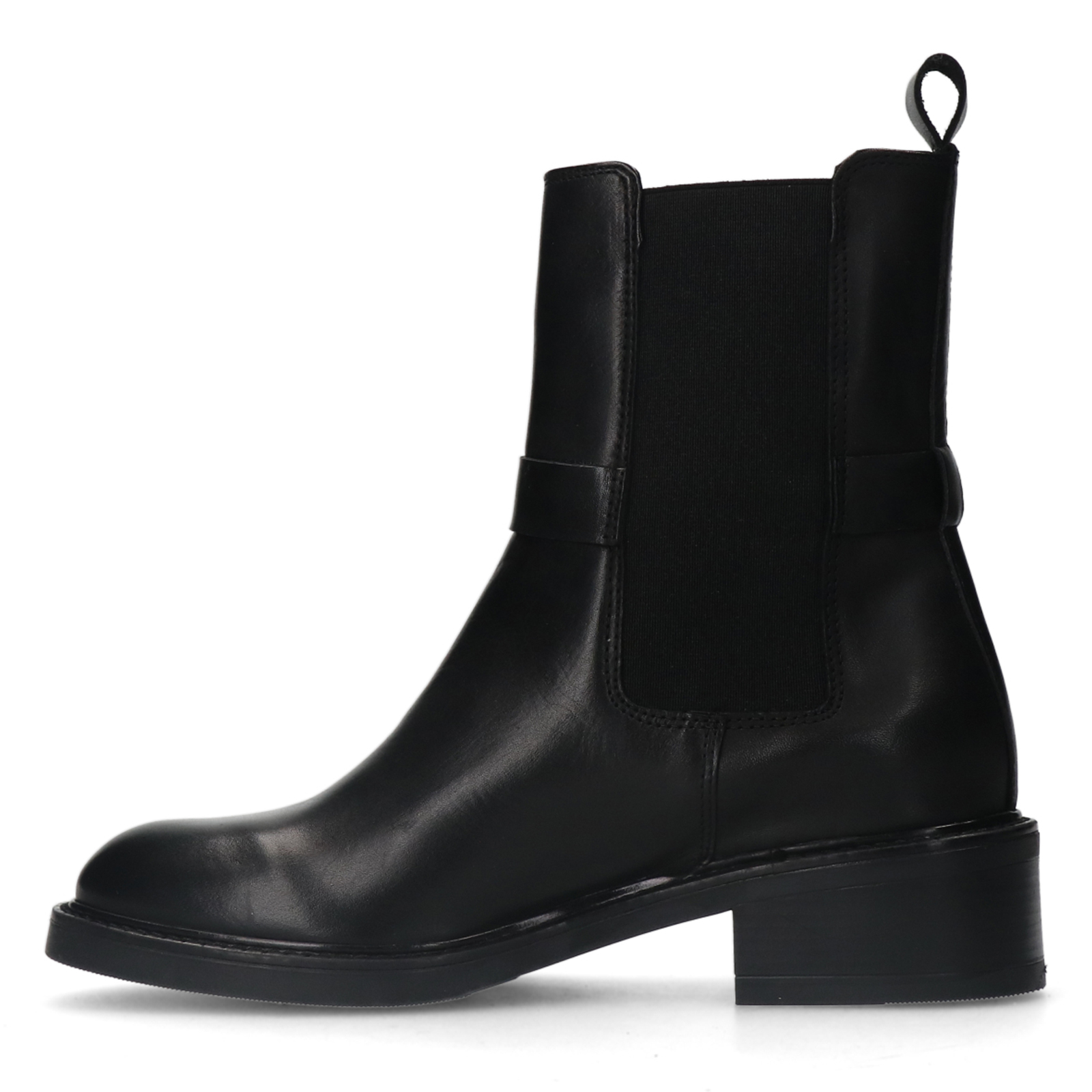 Zwarte leren chelsea boots met gesp