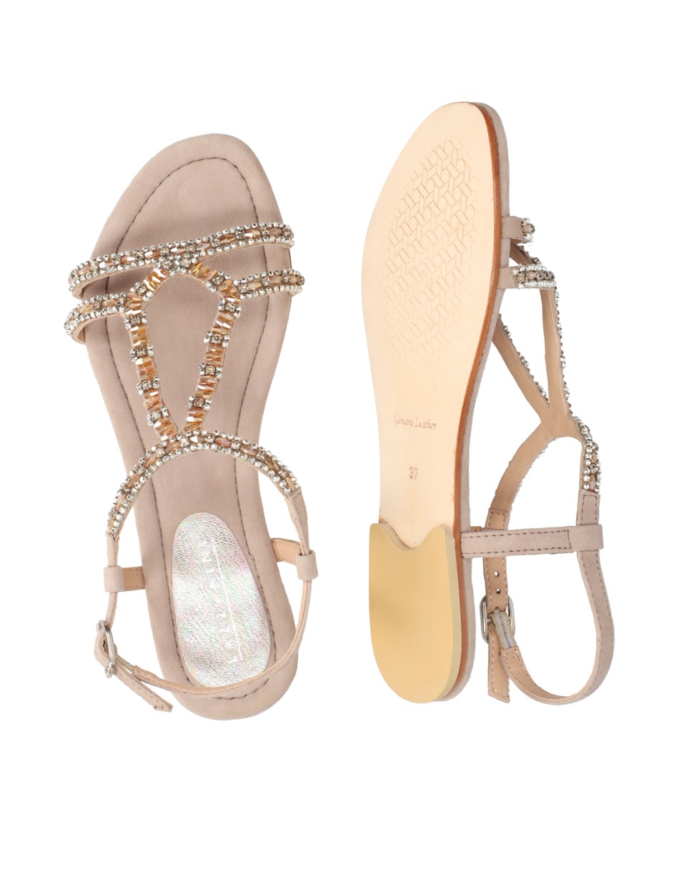 Veloursleder Sandale