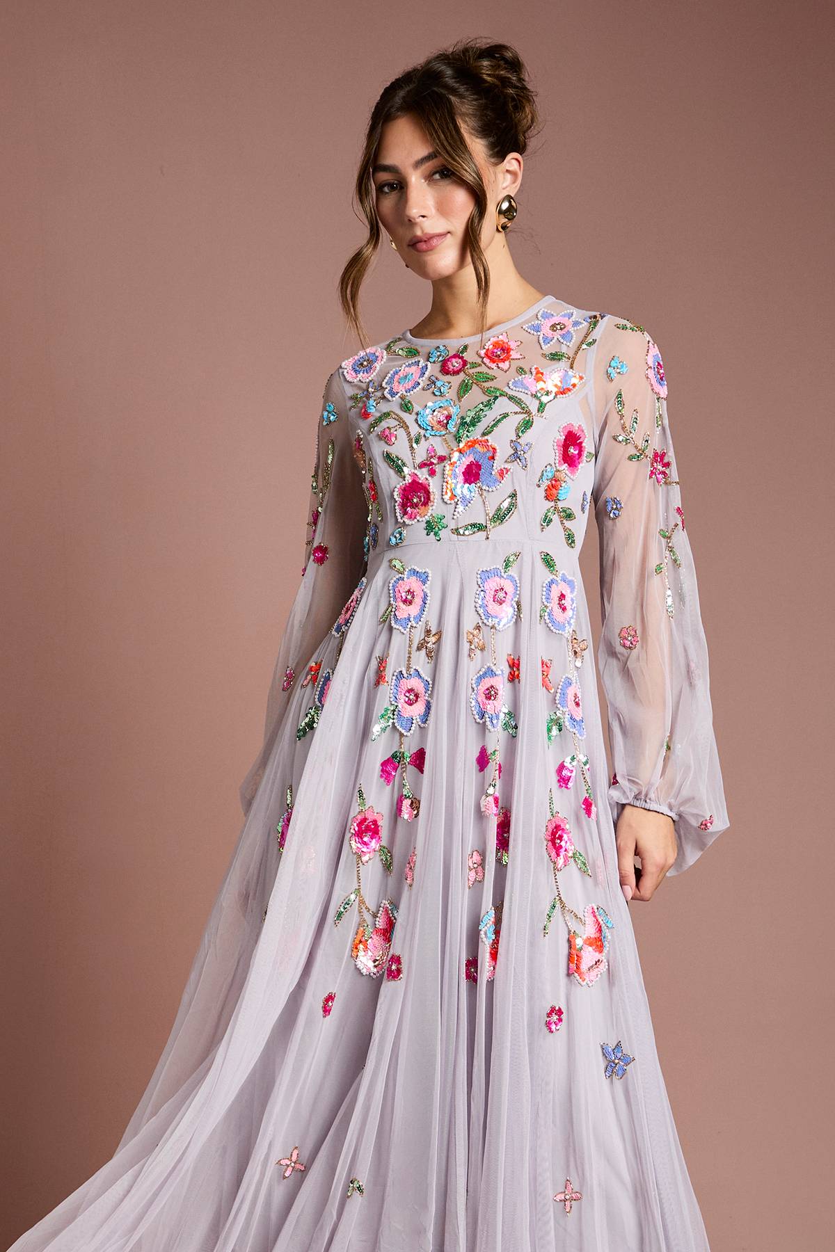 Coast Robe Maxi en Mousseline Ornée
