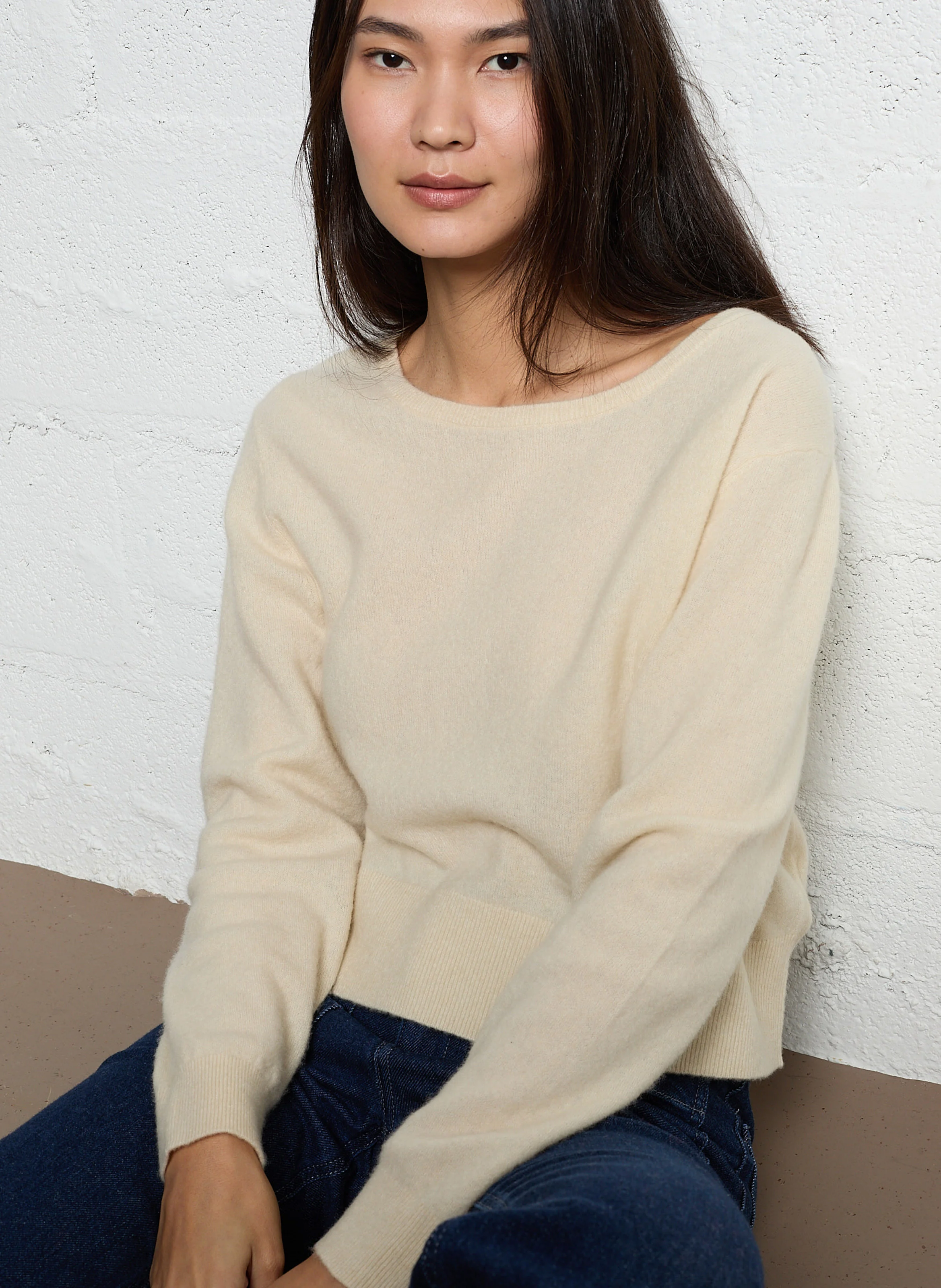 RAXOW - Pull ample en laine mélangée | Beige