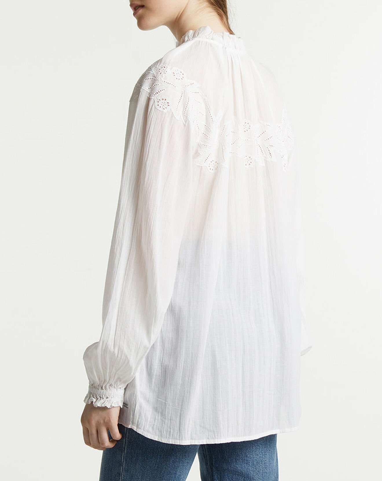 Tommy Hilfiger Blouse avec broderie anglaise blanche