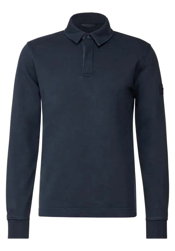 Gewaschenes Polo Sweatshirt - night blue