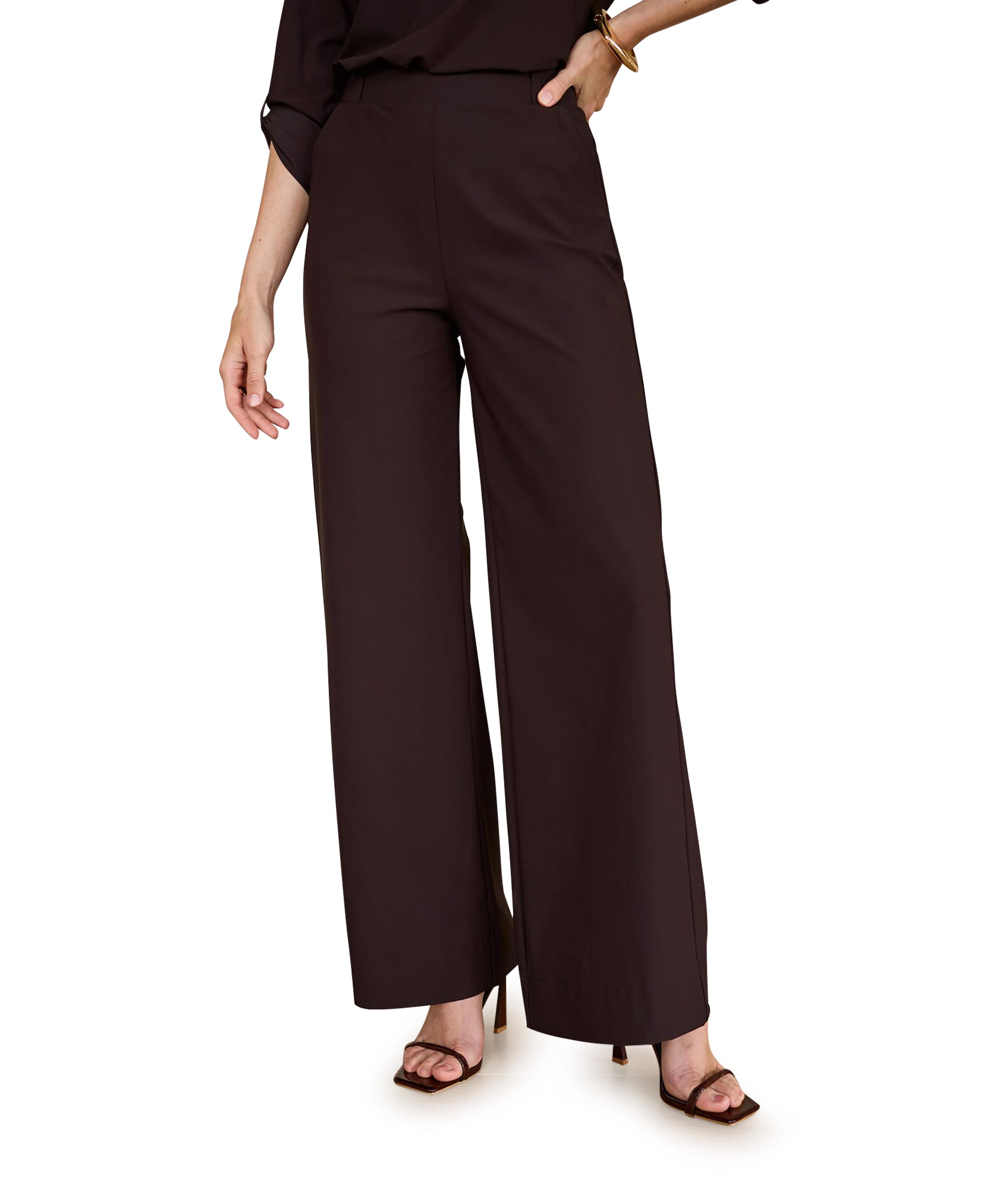 Studio Anneloes Lexie LONG bonded trousers dames broek bruin