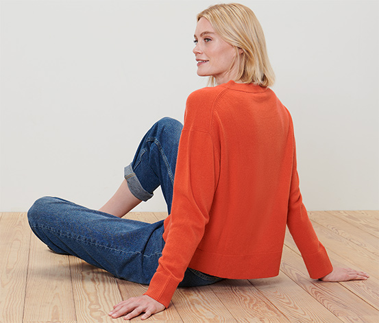 Feinstrick-Pullover mit Cashmere