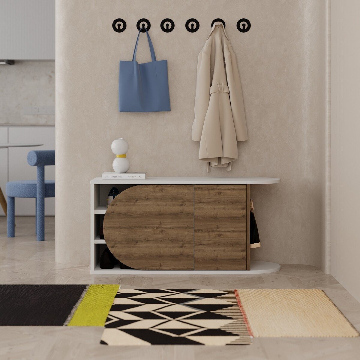Calicosy - Schoenenkast Nova - 104 cm - Houtlook | Wit