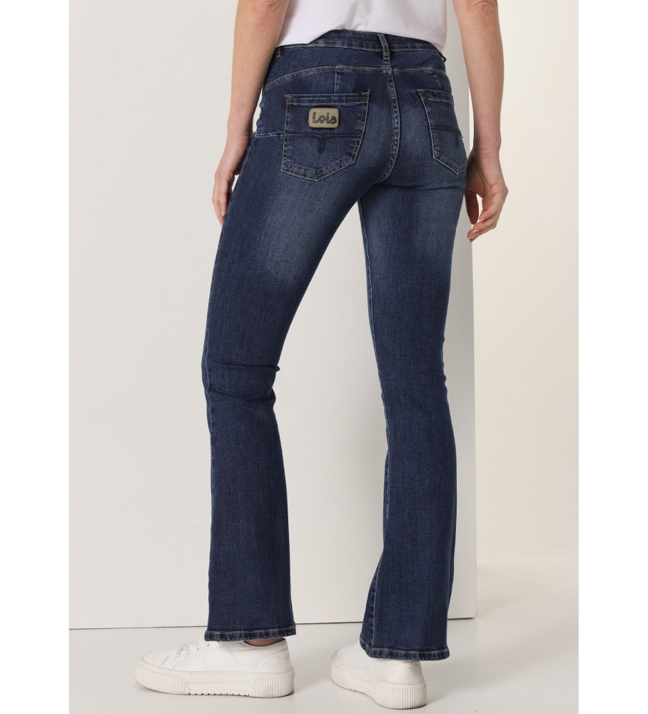 Calça jeans Lois Flare de cintura média azul