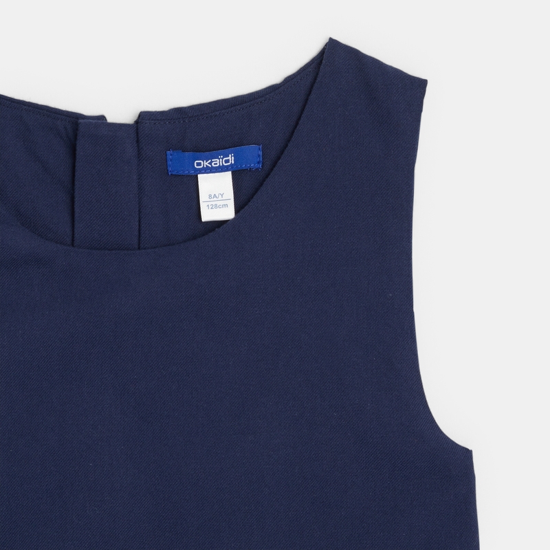 Robe chasuble plissée bleue fille