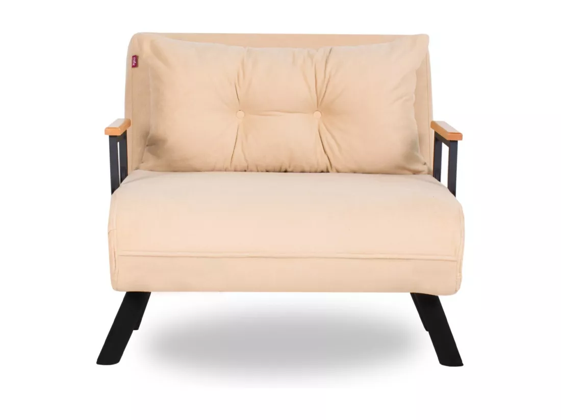 Fauteuil convertible tissu Sylvano-Couleur Beige clair-1 place fauteuil