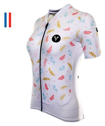 Maillot Manches Courtes Femme LeBram La Faye Blanc Coupe Ajustée