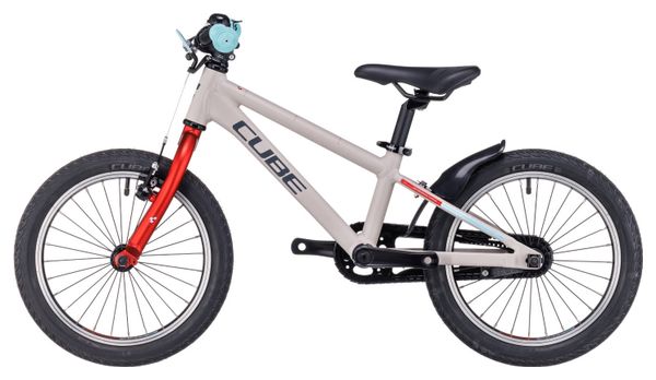 VTT Enfant Cube Cubie 160 RT Single Speed 16'' Gris Rouge  3 - 5 Ans