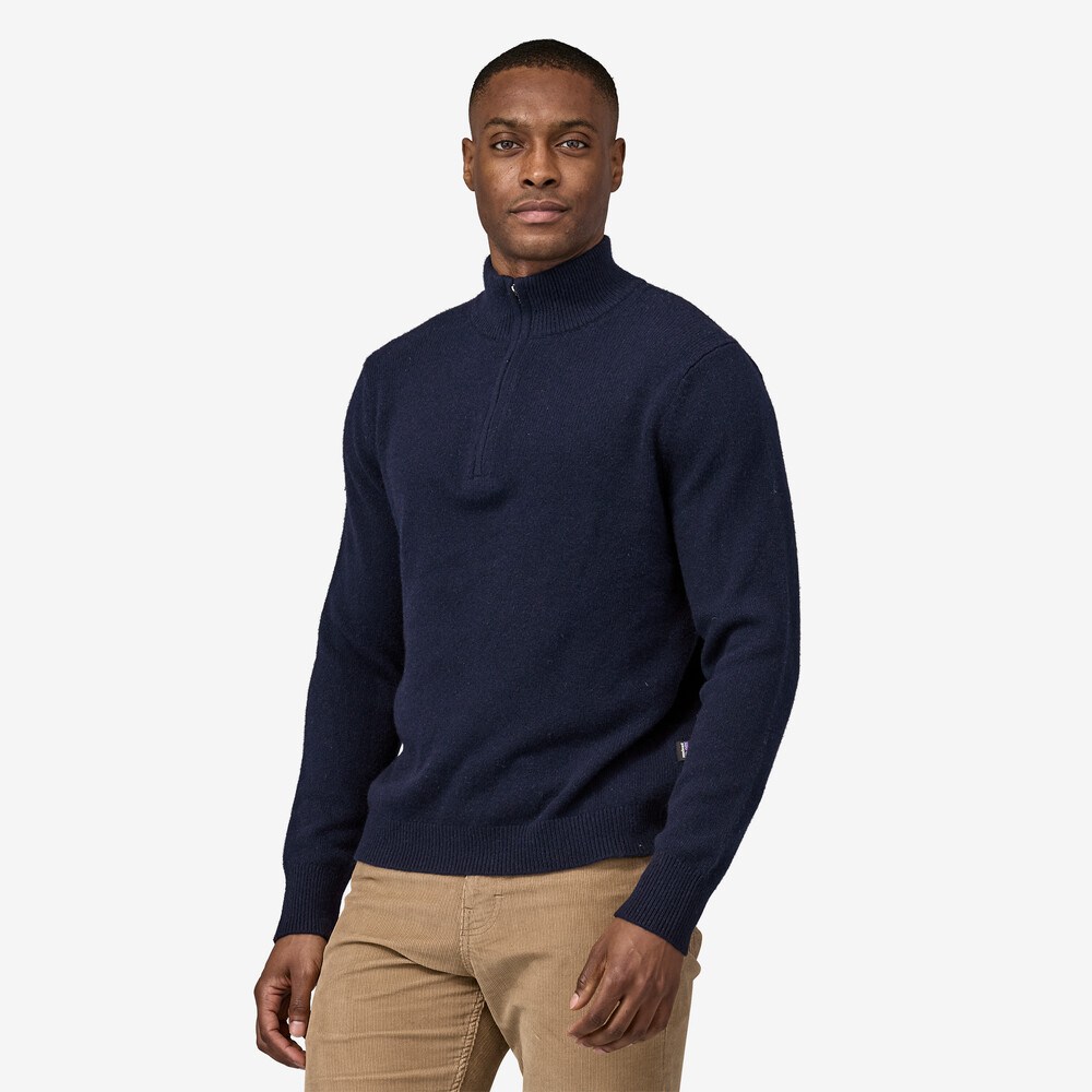 Herrenpullover aus recyceltem Kaschmir mit 1/4-Reißverschluss