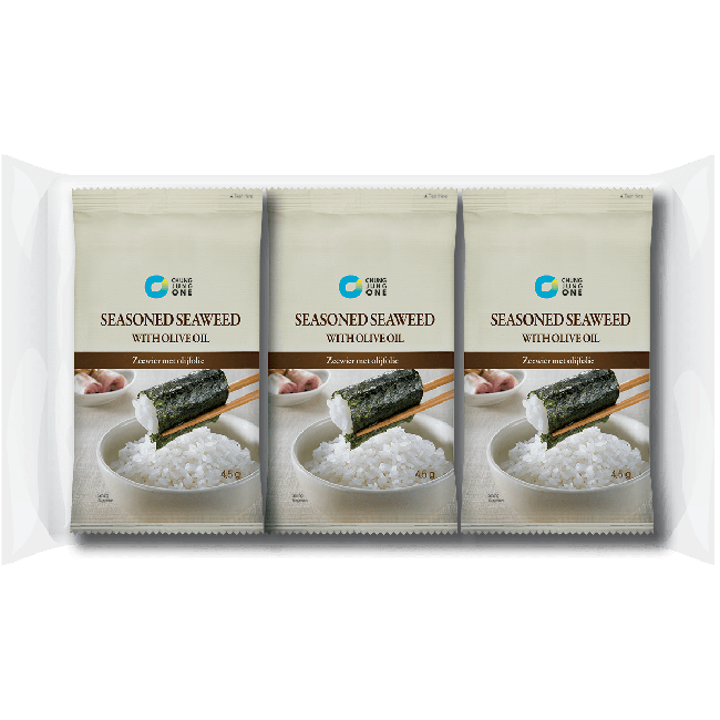 Chung Jung One Gekruide Zeewier Snack met Olijfolie 3x4