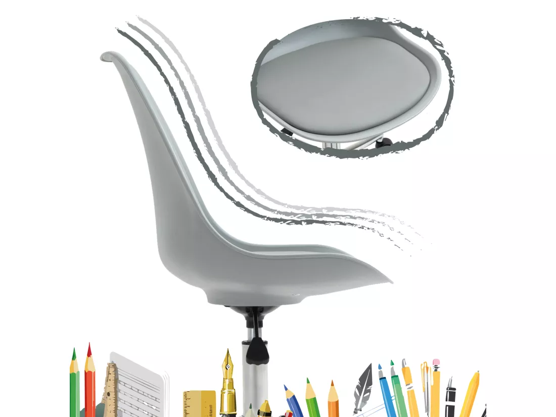 SVITA EDDY chaise de bureau pour enfants chaise pivotante chaise de bureau pour enfants gris