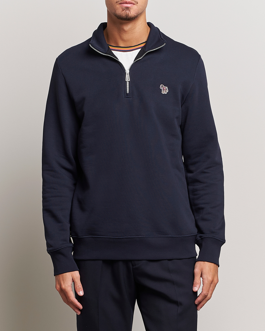 PS Paul Smith Zebra Organic Cotton Sweat Half Zip Navy