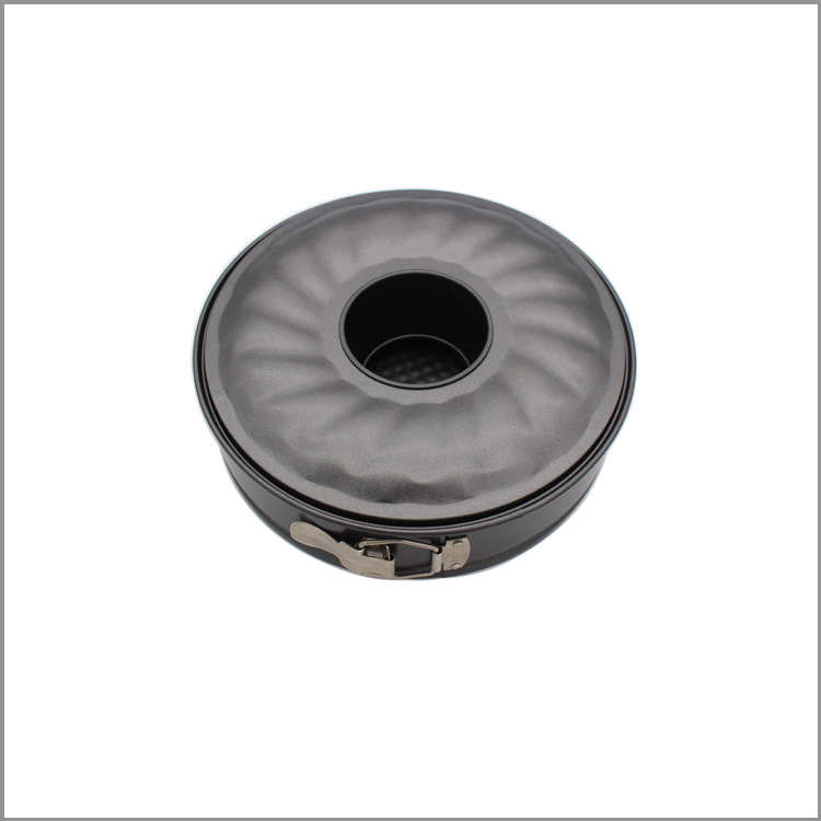 (3-tlg. Set) Ø26cm Kuchen Springform inkl. Ring / Flachboden / Rohrboden zum Backen - Grau