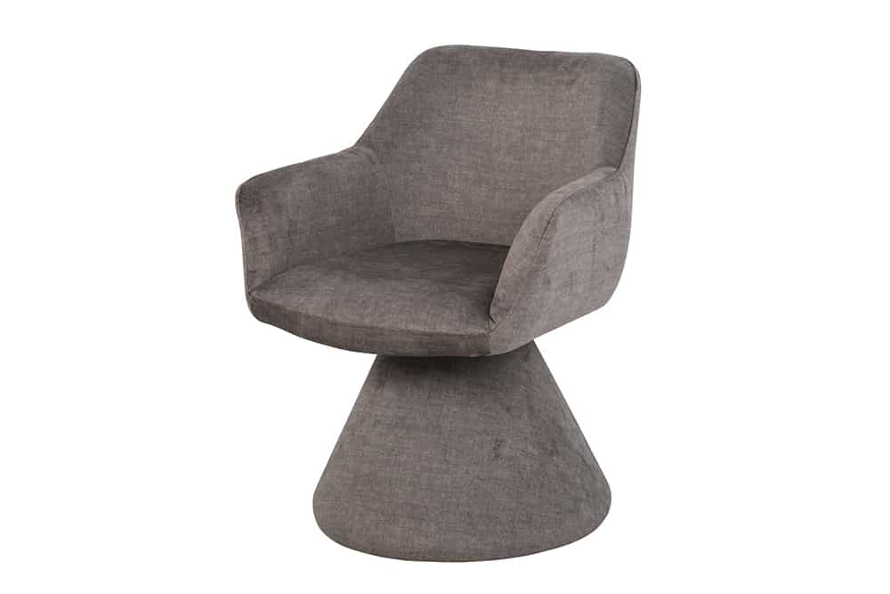 Drehbarer Stuhl AMBIENTO grau Vogue Velours Samt 180° mit Auto-Return Polsterstuhl