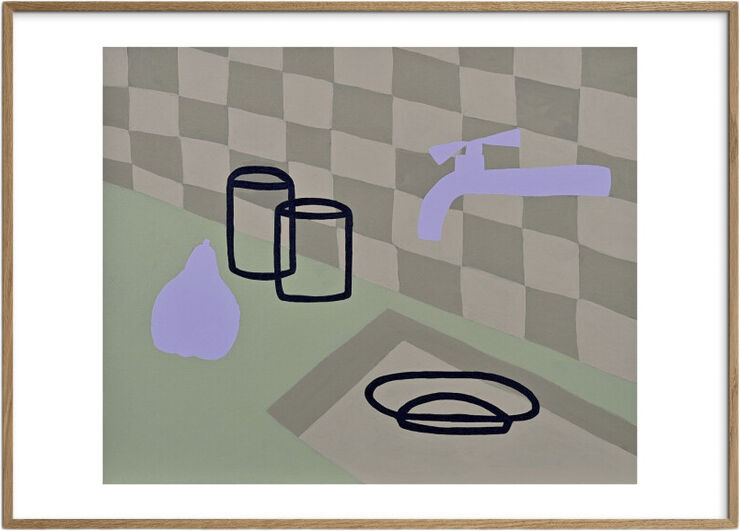 Poster & Frame Valeryia van der Meer - Quiet Morning in the Kitchen Flerfarvet