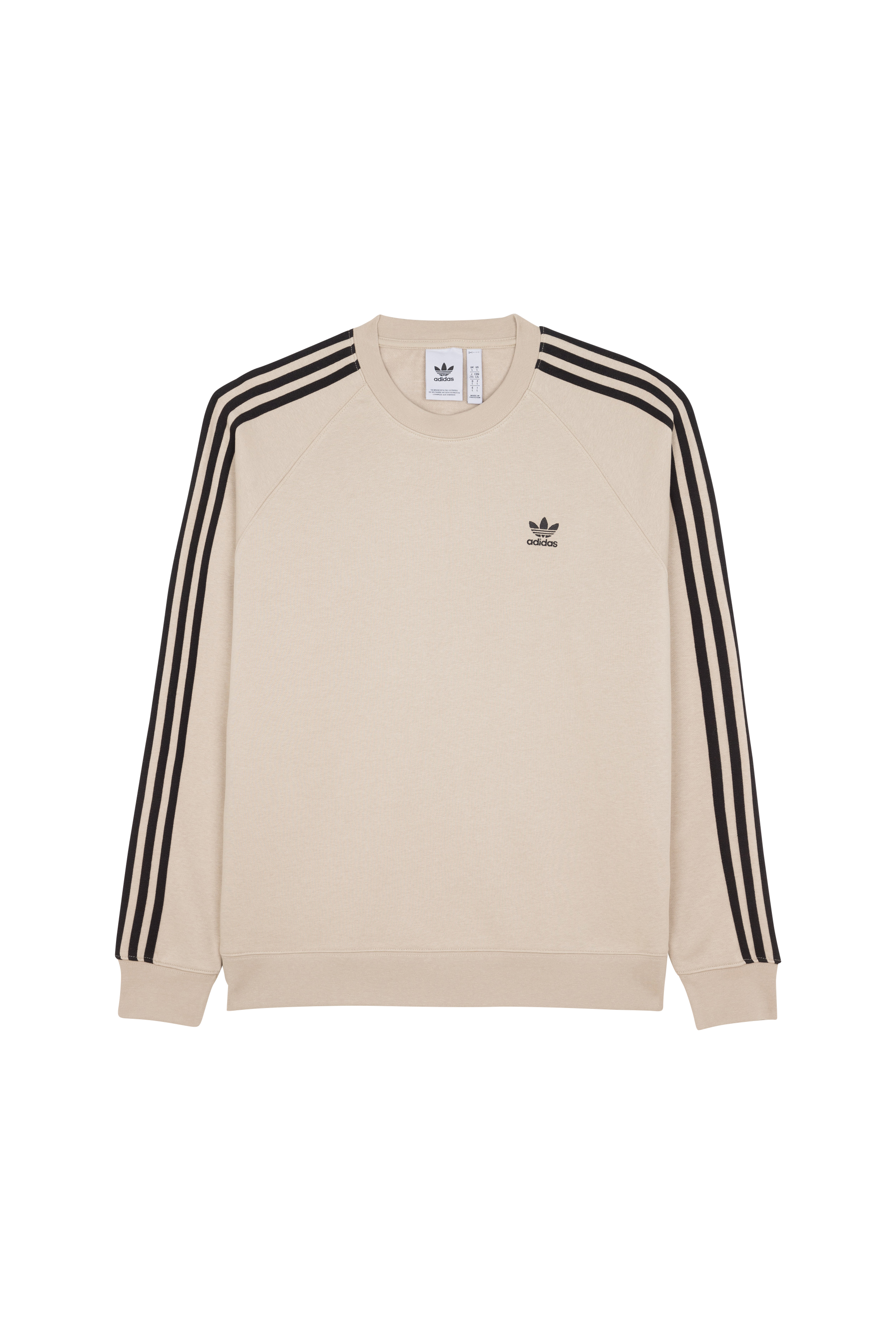 ADIDAS T-shirt manches longues  3-STRIPES CREW Beige