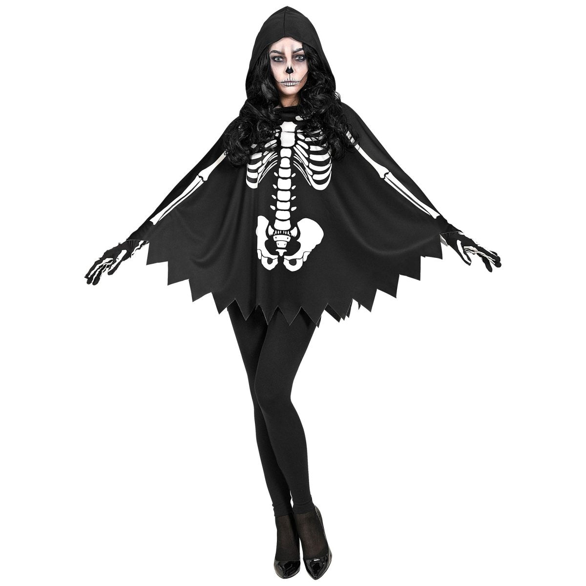 Halloween Poncho Skelet