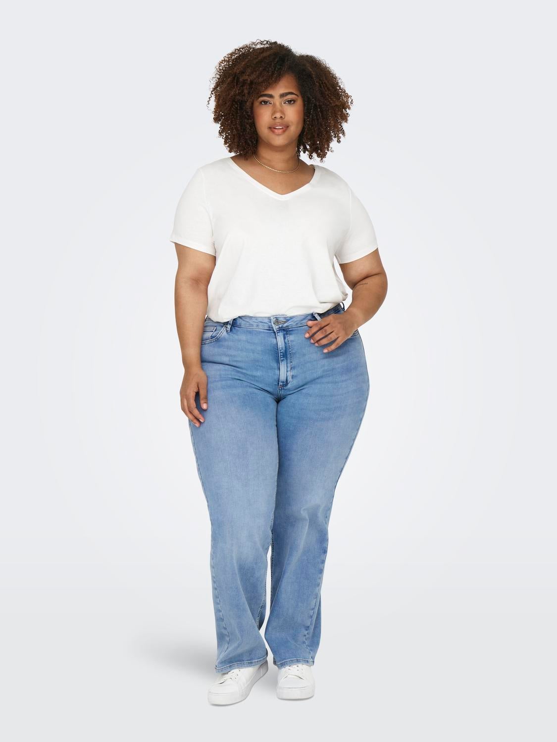 CARWILLY Hohe Taille Skinny Fit Jeans Light Blue Denim