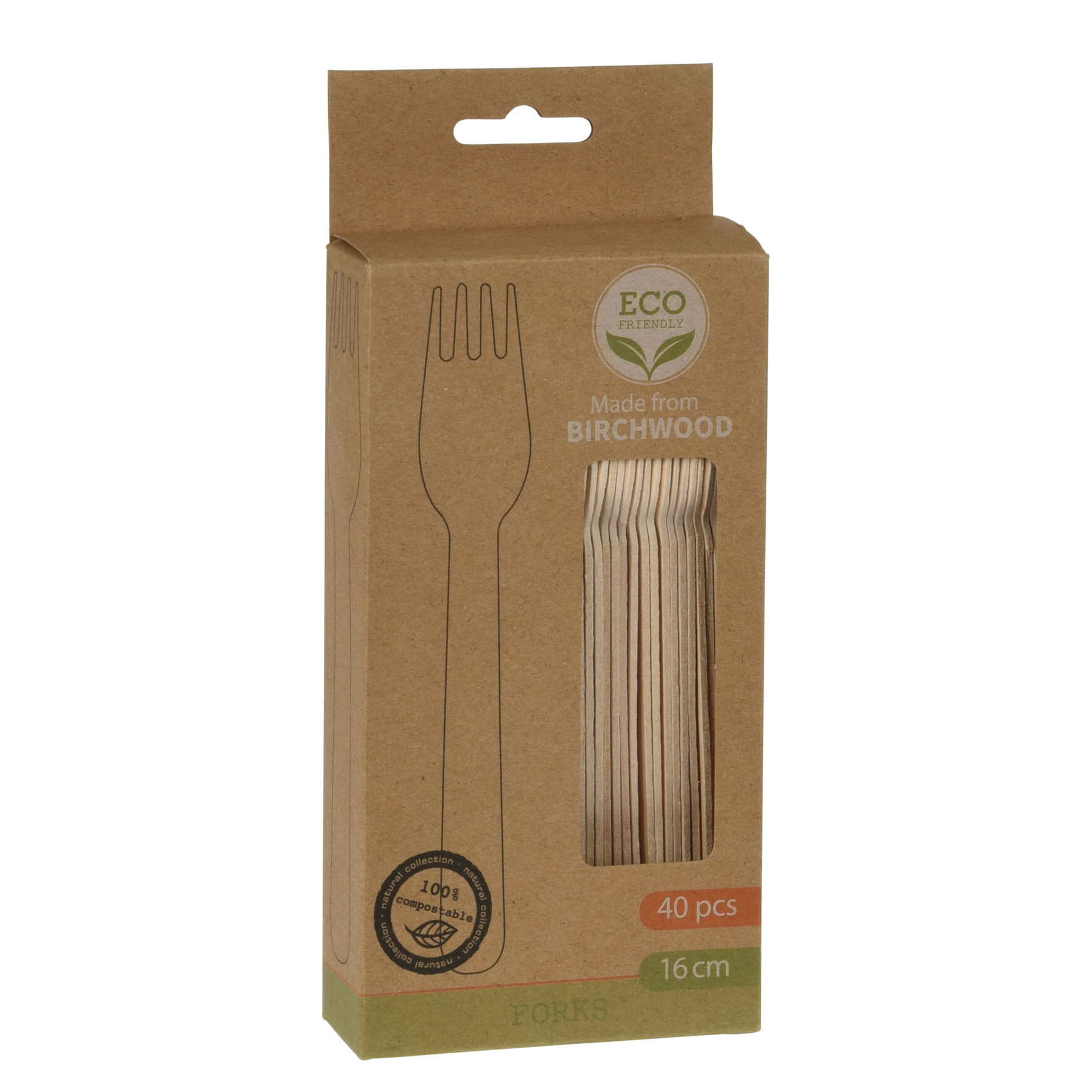 Gabel aus Holz 40er Set