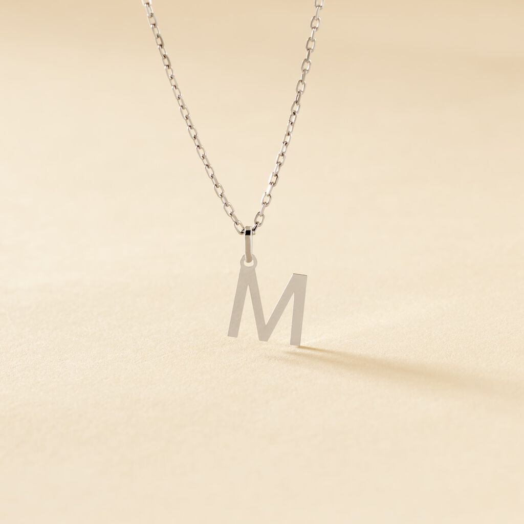 Pendentif Ionia Lettre Or Blanc