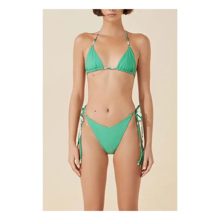 Zulu & Zephyr Haut de Maillot Fleuri Reversible | Vert
