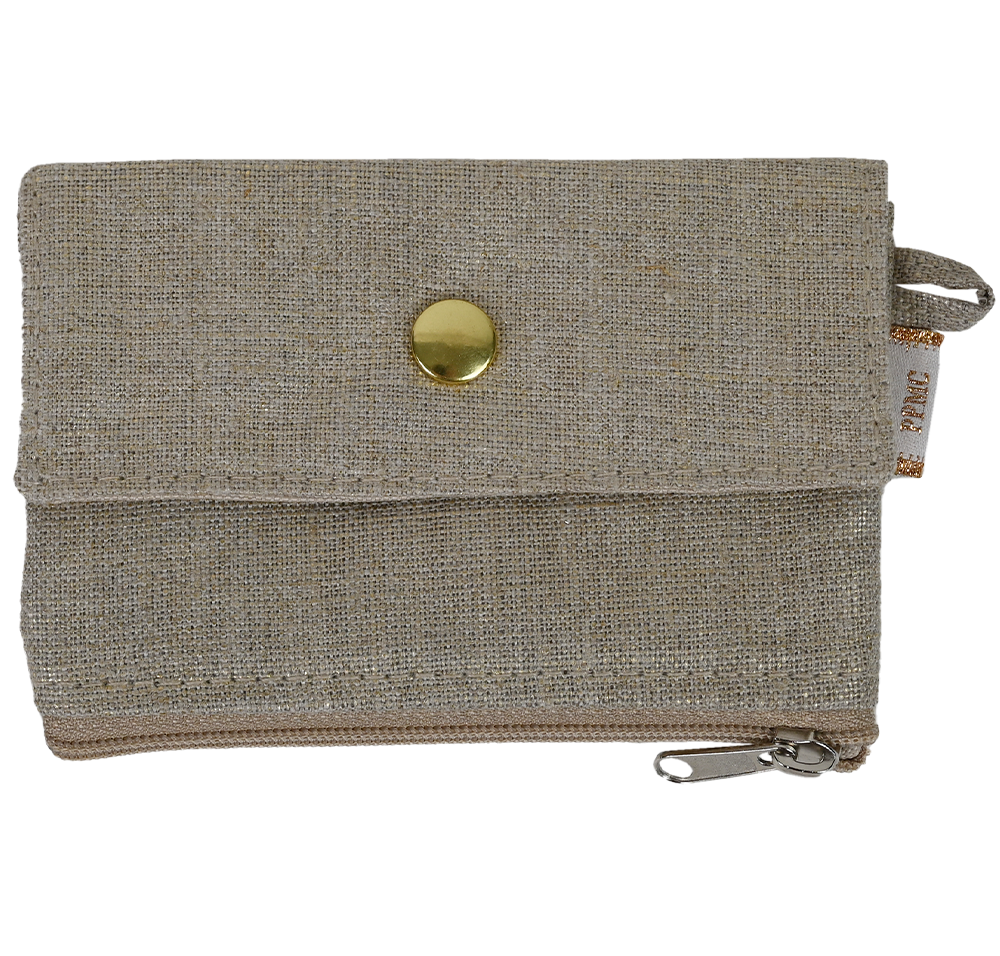 Mini Pochette Porte-Monnaie Lin Doré