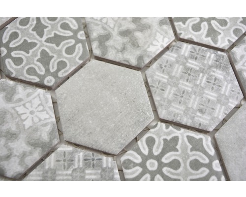 Keramisch mozaïek HX Curio G Hexagon curio 32,5x28,1 cm grijs