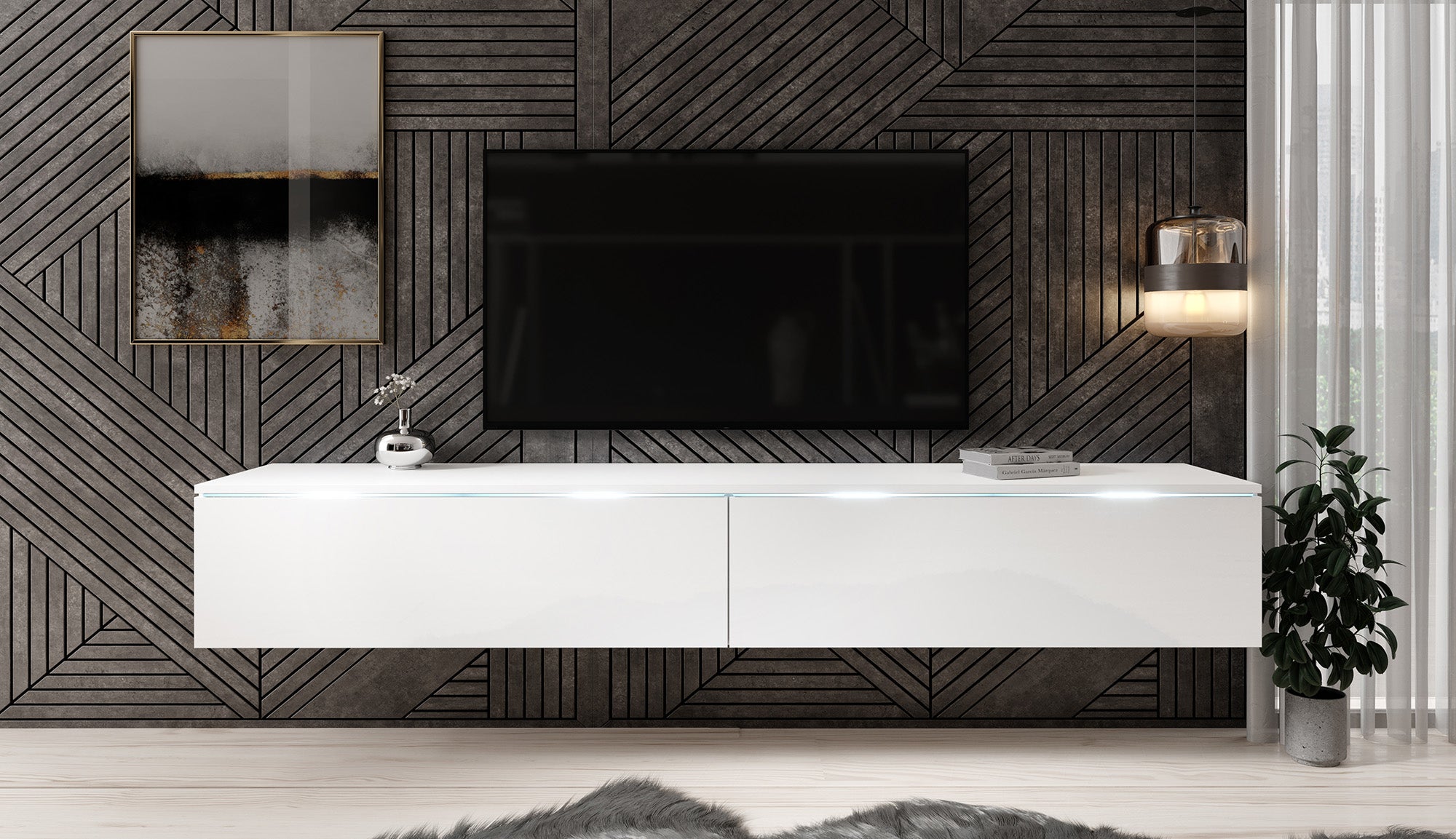 Dixon - TV-Meubel - Wit - 180 cm