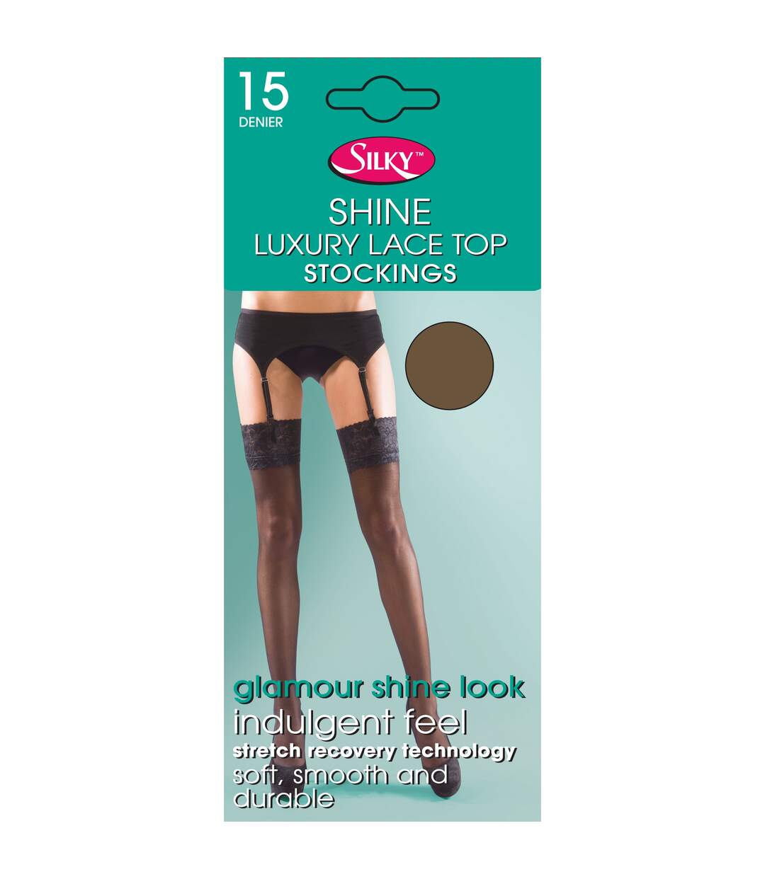 Silky Shine - Bas satinés pour porte-jarretelles (1 paire) - Femme (Crème) - UTLW257