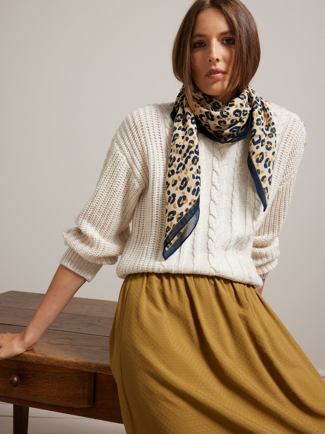 Foulard imprimé léopard femme