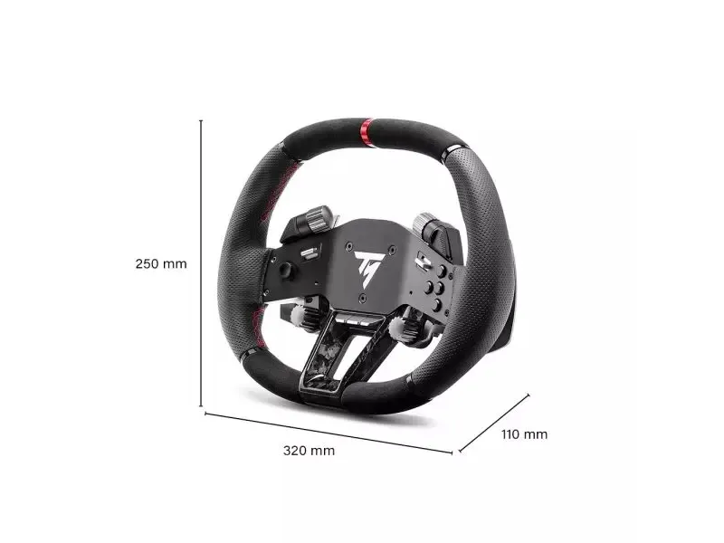 Thrustmaster Hypercar Wheel Add-On, Rat, PC, PlayStation 4, PlayStation 5, Xbox, Xbox One, Sort, Sølv, Alcantara, Læder, Thrustmaster T818, T598, Windows 10, Windows 11