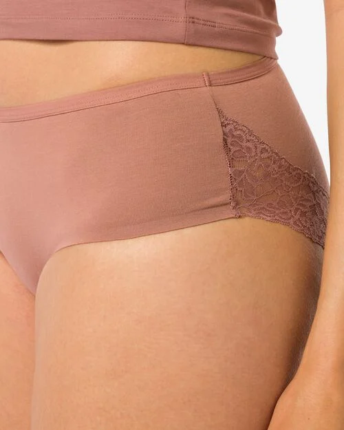 hipster femme en coton avec dentelle marron clair