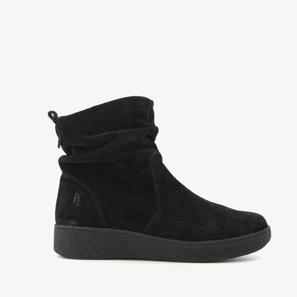 Hush Puppies gevoerde suede enkellaarsjes zwart