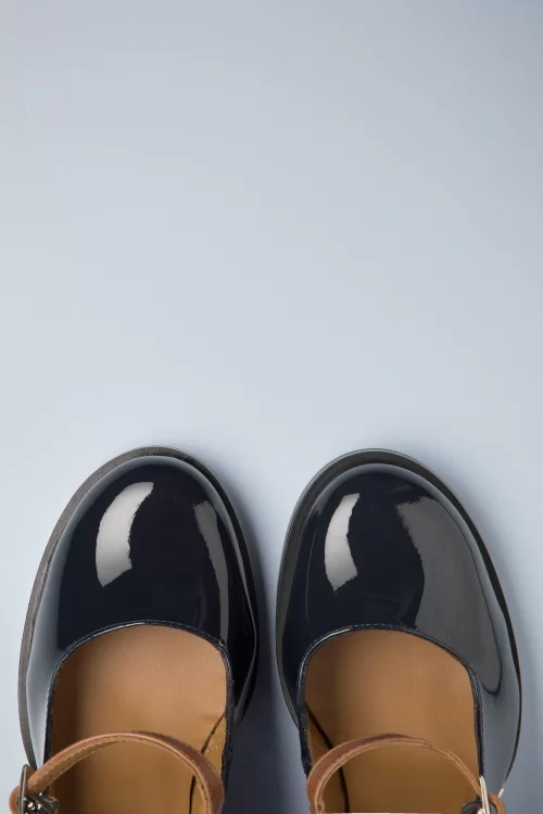 Nemonic Atenea Mary Jane pumps in navyblauw