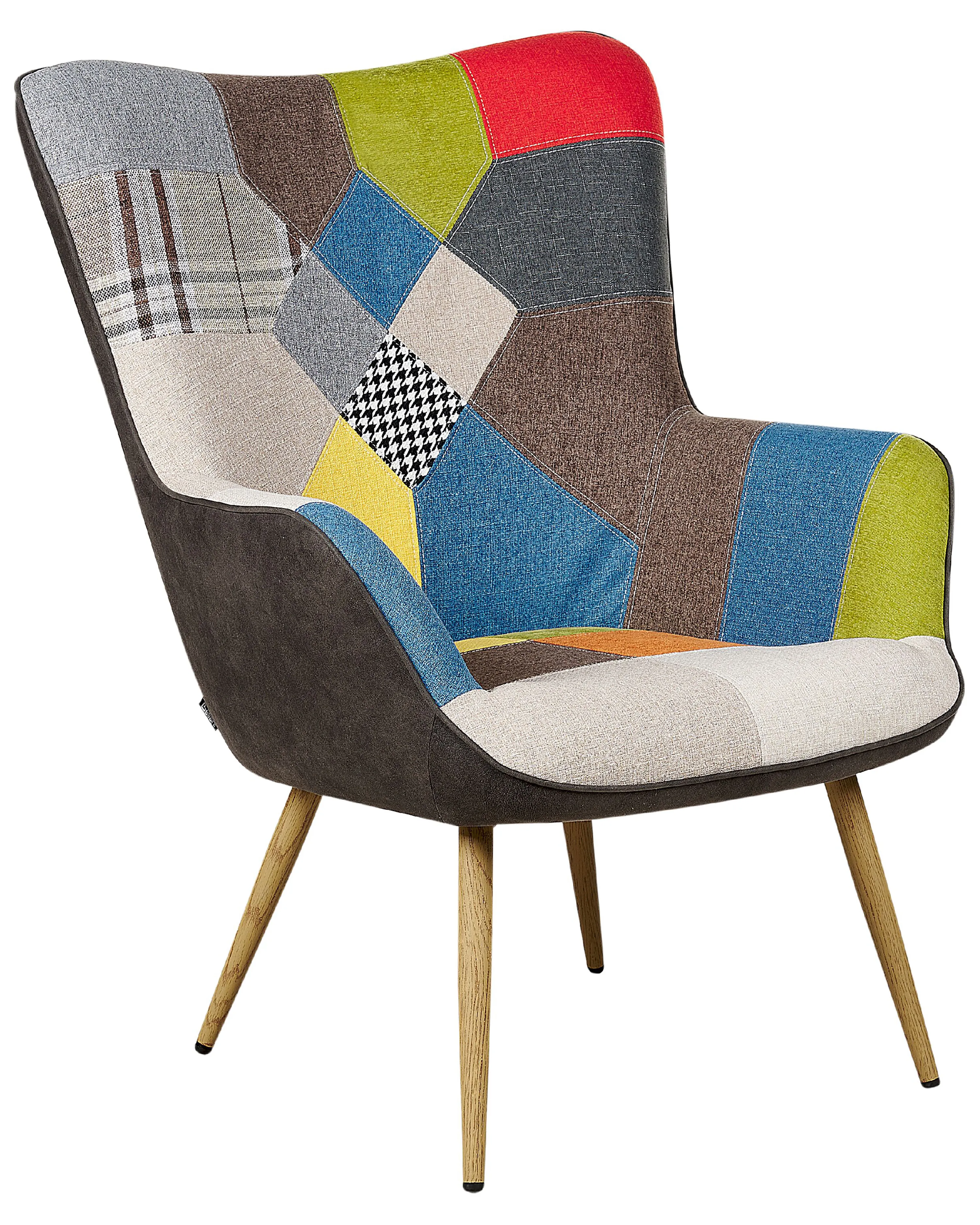 Oorfauteuil VEJLE met voetenbank Stof Meerkleurig