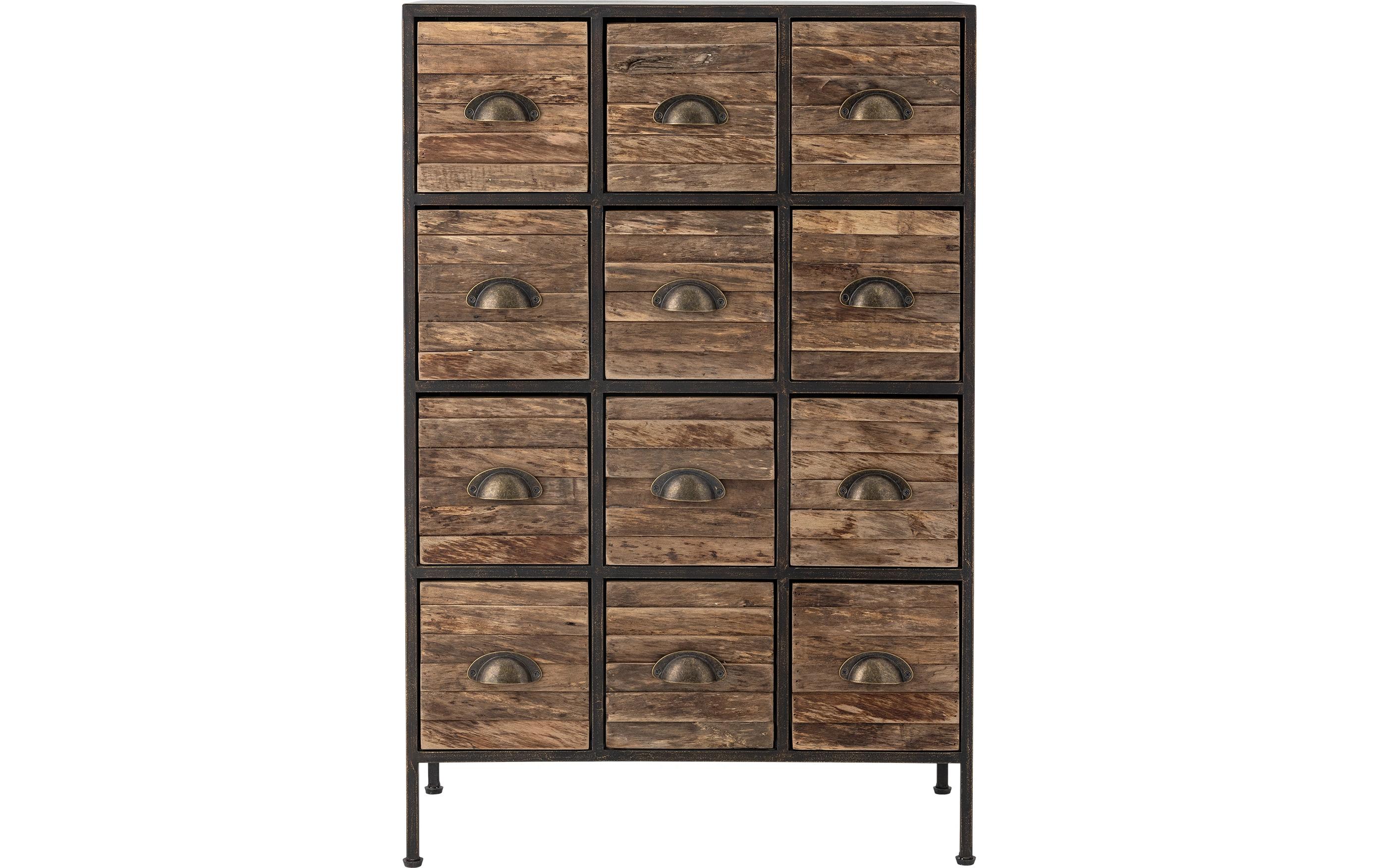 Kommode Matteo 33.5 x 92 cm, Braun/Schwarz<br>Rustikale Eleganz trifft funktionales Design