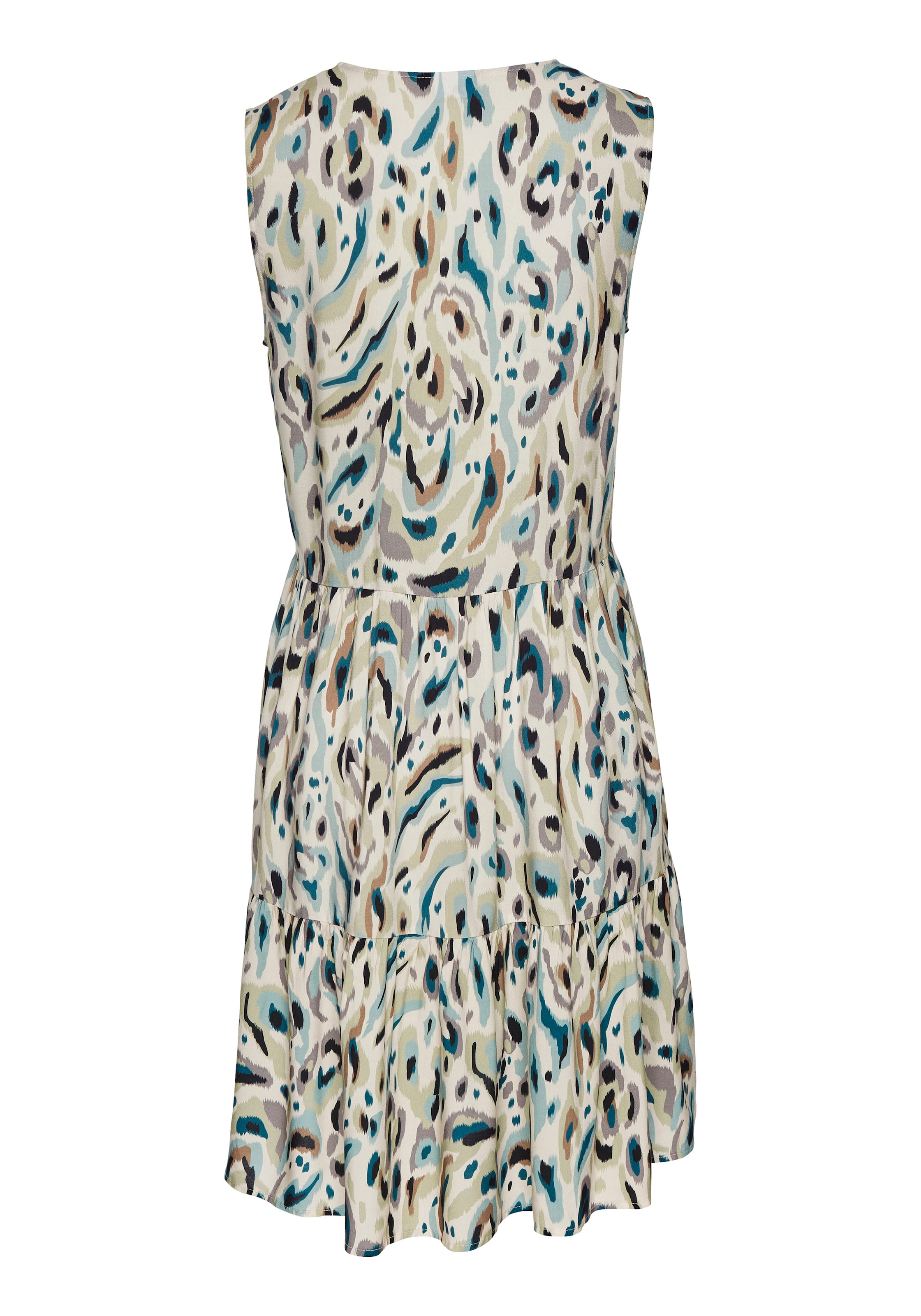 LASCANA Druckkleid mit Raffungen im Rockteil, Sommerkleid mit Knopfleiste, Strandkleid